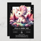 オンライエレガントンTriceratops誕生日 招待状 (正面/裏面)