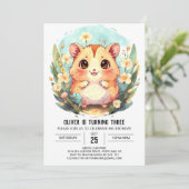 オンライカラフルンハムスター誕生日 招待状 (スタンド正面)