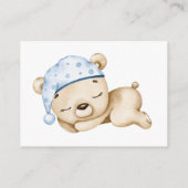 オンラインで出欠確認 テディベア 赤ちゃん 男の子 ベア 赤ちゃんのシャワー エンクロージャーカード (裏面)