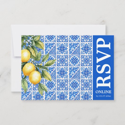 💙🍋オンラインで返信 アズール＆ライモーネ ロマンス 出欠カード (正面)