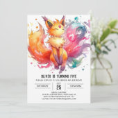 オンラインで遊び心のある狐の誕生日 招待状 (スタンド正面)