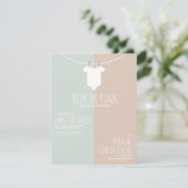 オンラインのバーチャルジェンダーがクロスレインピンクブルーを表示 招待状 (スタンド正面)