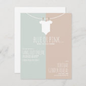 オンラインのバーチャルジェンダーがクロスレインピンクブルーを表示 招待状 (正面/裏面)