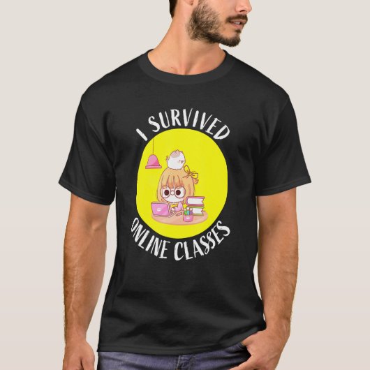 オンラインのバーチャル授業を生き延びた かわいい先生 Tシャツ (正面)