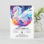 オンラインウォーターカラーポニー誕生日 招待状 (スタンド正面)