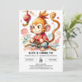 オンラインエレガントサル誕生日 招待状 (スタンド正面)