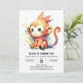 オンラインエレガントサル誕生日 招待状 (スタンド正面)