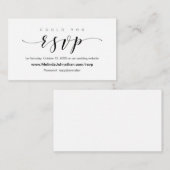 オンラインエレガント結婚式のRSVP応答 エンクロージャーカード (正面/裏面)