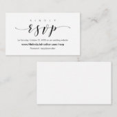 オンラインエレガント結婚式RSVP応答 エンクロージャーカード (正面/裏面)