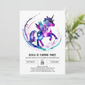 オンラインカスタムユニコーンデジタル誕生日 招待状 (スタンド正面)