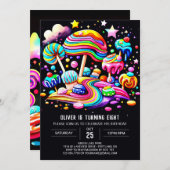 オンラインキャンディワンダーランド誕生日 招待状 (正面/裏面)