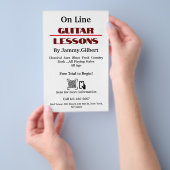 オンラインギターレッスンフライヤー両面印刷 チラシ (ハンドル)