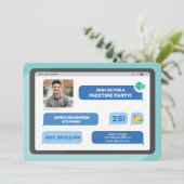 オンライングループビデオチャットタブレット文字メッセージパーティー 招待状 (スタンド正面)