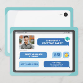 オンライングループビデオチャットタブレット文字メッセージパーティー 招待状