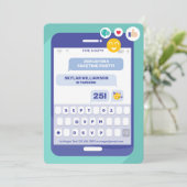 オンライングループビデオチャット電話文字メッセージパーティー 招待状 (スタンド正面)