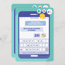 オンライングループビデオチャット電話文字メッセージパーティー 招待状