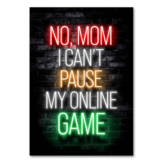 オンラインゲームを一時停止できない テーブルナンバー (正面)