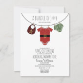 オンラインサンタクリスマスベイビーシャワー 招待状 (正面)