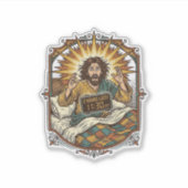 オンラインショッピングの領収書 翌朝の後悔 イエス様の失敗 シール (正面)