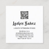 オンラインショップスタジオホログラフホワイトQRコードロゴ スクエア名刺 (裏面)