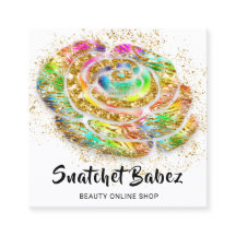 オンラインショップビューティークレインボー金ゴールドQRコードロゴ