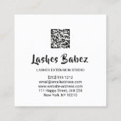 オンラインショップビューティークレインボー金ゴールドQRコードロゴ スクエア名刺 (裏面)