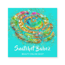 オンラインショップピンクウォーター金ゴールドQRコードロゴ