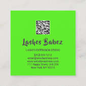 オンラインショップファッショングリーンパープルQRコードロゴ スクエア名刺 (裏面)