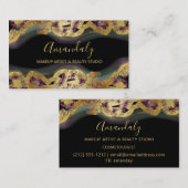 オンラインショップブティックグリッター金ゴールドパープルブラック 名刺 (正面/裏面)