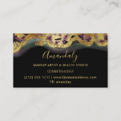 オンラインショップブティックグリッター金ゴールドパープルブラック 名刺 (裏面)