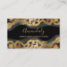オンラインショップブティックグリッター金ゴールドパープルブラック 名刺