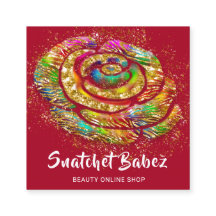 オンラインショップレッドレインボー金ゴールドQRコードロゴスクウェア