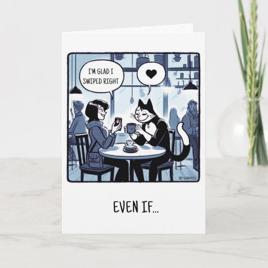 オンラインデートすることユーモアのあるおもしろい引用文バレンタインデー カード (正面)