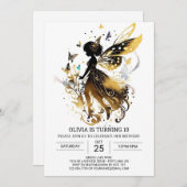 オンラインバタフライフェアリー誕生日ブリス 招待状 (正面/裏面)