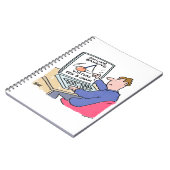 オンラインバンキングのユーモアおもしろい銀行の顧客の漫画 ノートブック (左側)