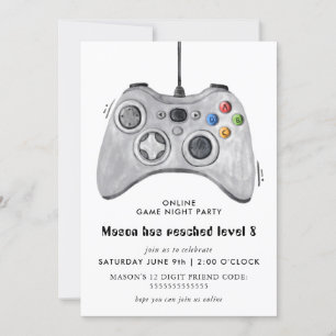 オンラインビデオゲーム誕生日パーティーの招待