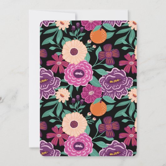 オンラインビデオチャットフローラ電話メールや文字を打つ赤ちゃんシャワー 招待状 (裏面)