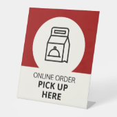 オンラインピックアップはこちら赤いペデスタル記号 台座サイン (正面)