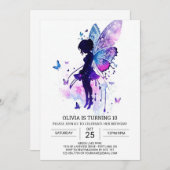 オンラインプリンセスバレリーナ誕生日魔法 招待状 (正面/裏面)