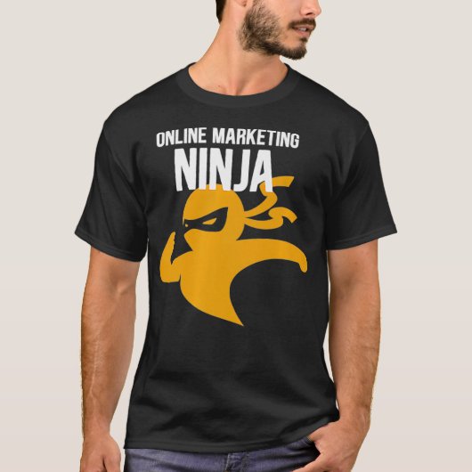 オンラインマーケティング忍者ロックスターマーケターコンテンツA Tシャツ (正面)