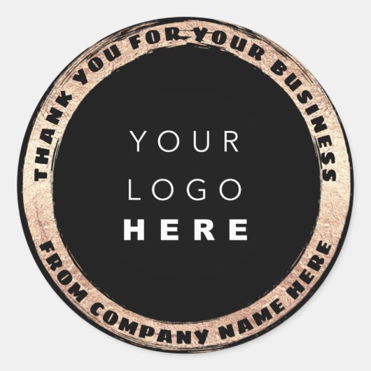 オンラインメイクアップ化粧品感謝していロゴのバック金ゴールド ラウンドシール (正面)