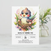 オンラインモダンバード誕生日 招待状 (スタンド正面)