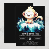 オンラインモンキー誕生日 招待状 (正面/裏面)