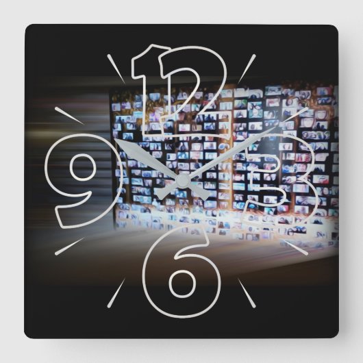 オンライン交差縁ど スクエア壁時計 (正面)