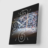 オンライン交差縁ど スクエア壁時計 (傾斜)