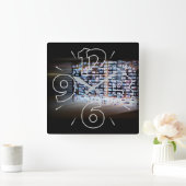 オンライン交差縁ど スクエア壁時計 (ホーム)