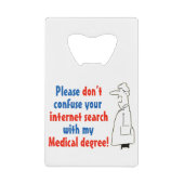 オンライン医学診断と認定医師 クレジットカード栓抜き (正面)