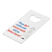 オンライン医学診断と認定医師 クレジットカード栓抜き (正面アングル)