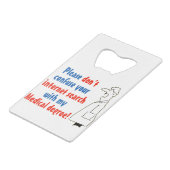 オンライン医学診断と認定医師 クレジットカード栓抜き (裏面アングル)