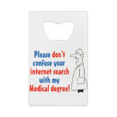 オンライン医学診断と認定医師 クレジットカード栓抜き (裏面)